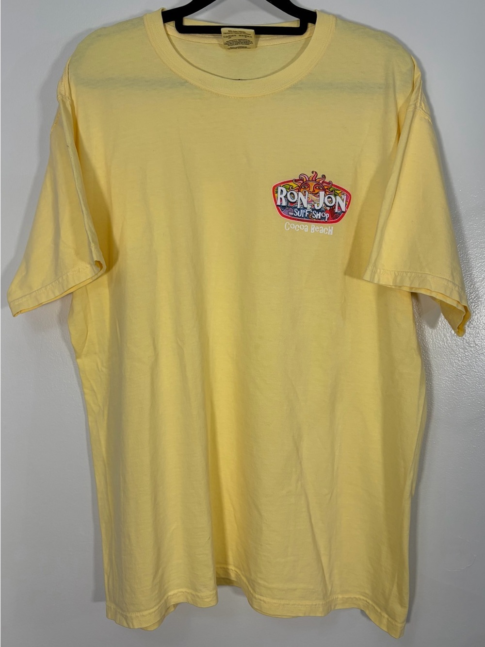 Comfort Colors Pale Yellow Ron Jon Surf Shop Graphic Tee